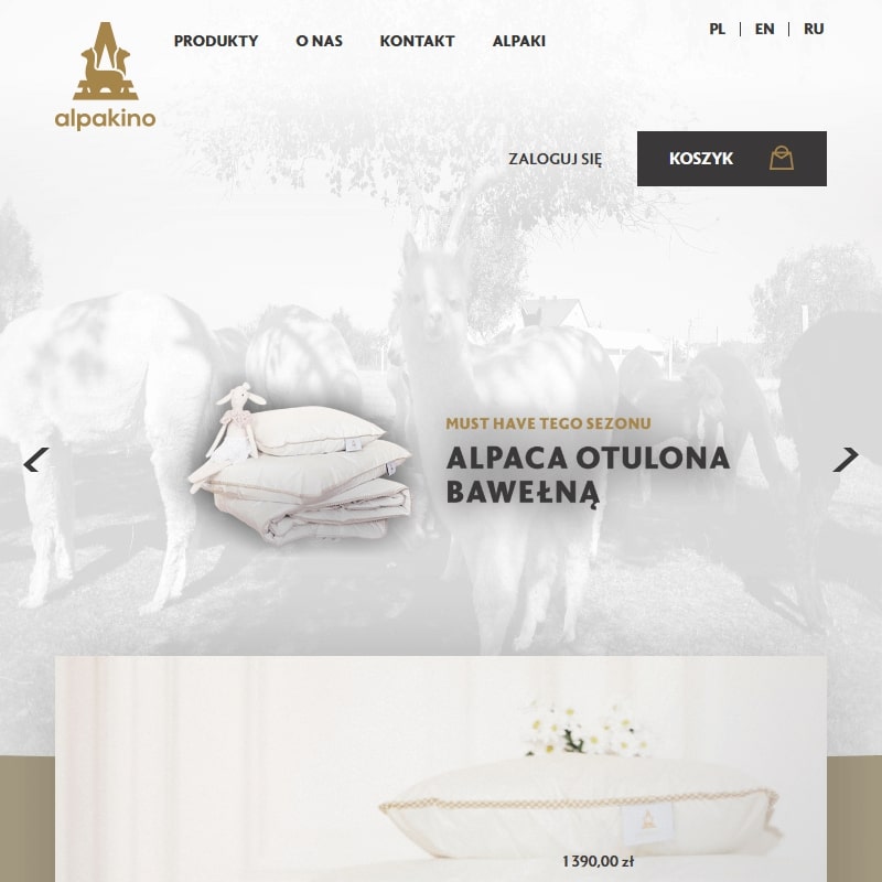 Kołdra z alpaki 160x200