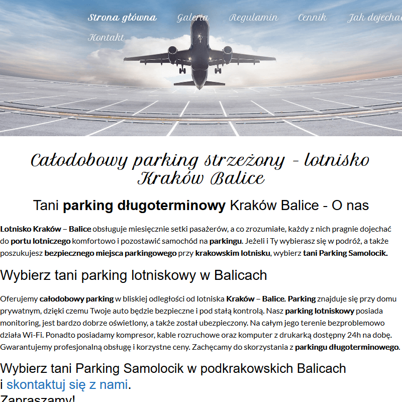 Prywatne parkingi lotnisko balice - Kraków