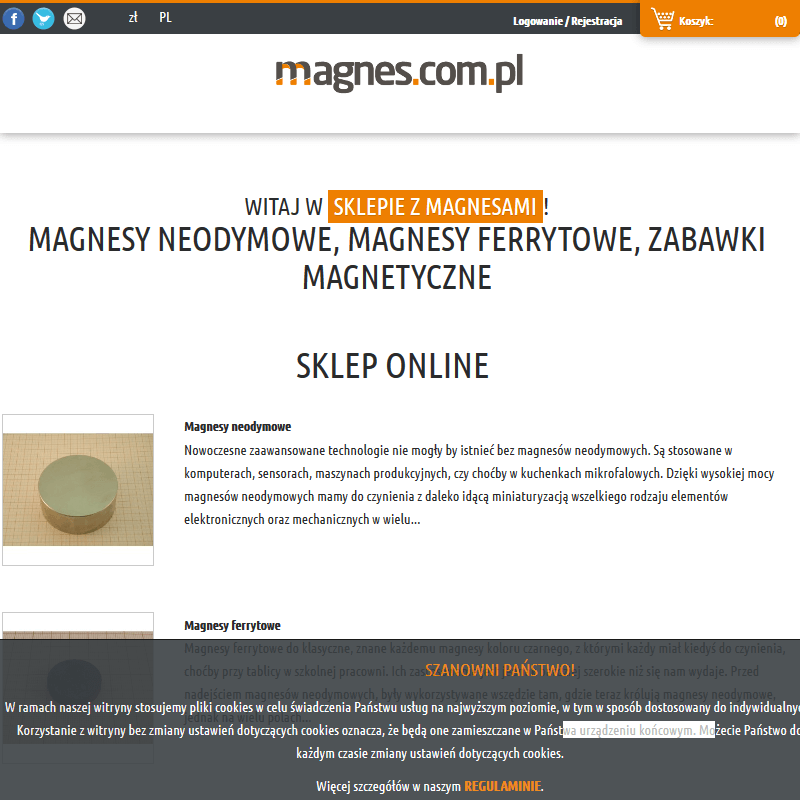 Magnesy ferrytowe kulki - Warszawa
