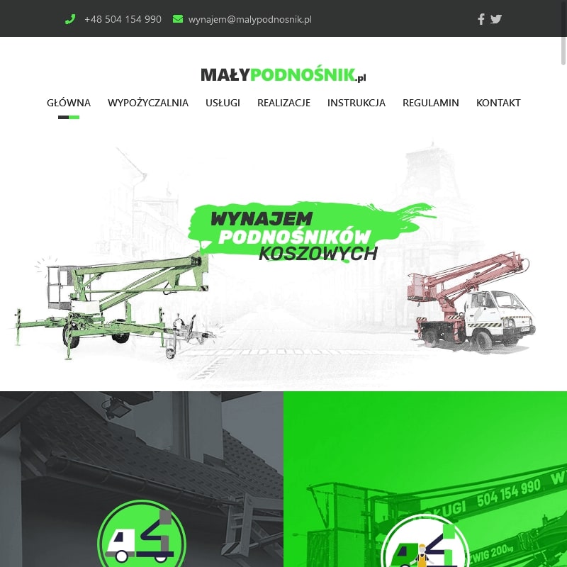 Podnośnik koszowy wynajem w Pruszkowie