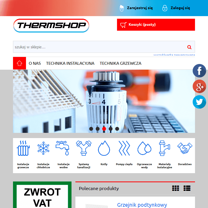 Ogrzewanie ścienne sklep w Białymstoku